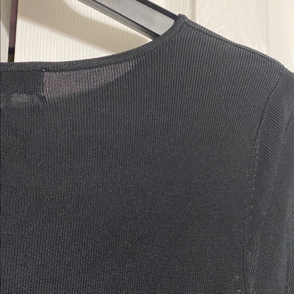 Lucia Burns black foral Embroidered & beaded sequin Top shirt blouse size LARGE - Picture 4 of 10